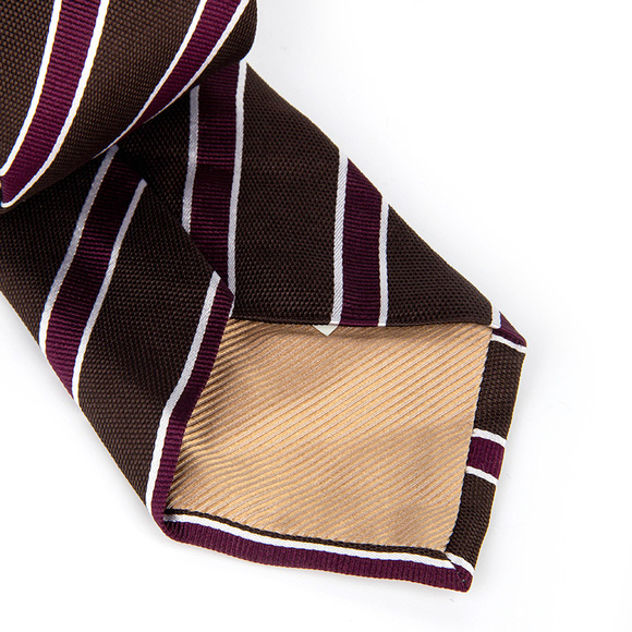 BEYMEN COLLECTION PURPLE, WHITE STRIPED TIE | MENS - Picture 4 of 4
